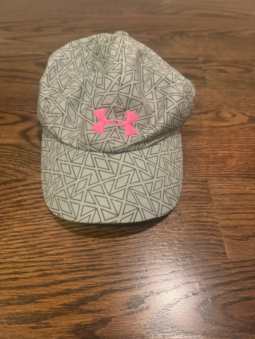 Under Armour Gray Geometric Hat with Pink Logo